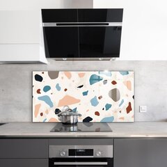 Klaasist seinaplaat pliidile, Terrazzo Terrazzo kivi, 140x70cm цена и информация | Комплектующие для кухонной мебели | kaup24.ee