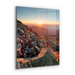 Klaasist seinaplaat pliidile, Mägi panoraam päikeseloojang, 60x80cm цена и информация | Комплектующие для кухонной мебели | kaup24.ee