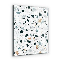 Klaasist seinaplaat pliidile, Halli kvartsi terrazzo tekstuur, 60x80cm hind ja info | Köögimööbli tarvikud | kaup24.ee