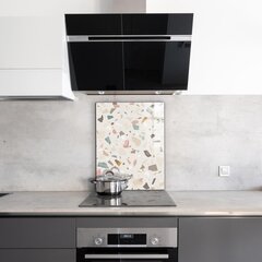 Klaasist seinaplaat pliidile, Beež Terrazzo Terrazzo, 60x80cm цена и информация | Комплектующие для кухонной мебели | kaup24.ee