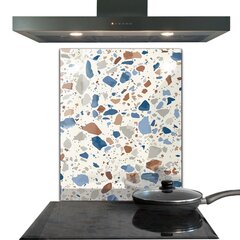 Klaasist seinaplaat pliidile, Terrazzo Terrazzo kivi, 60x80cm цена и информация | Комплектующие для кухонной мебели | kaup24.ee