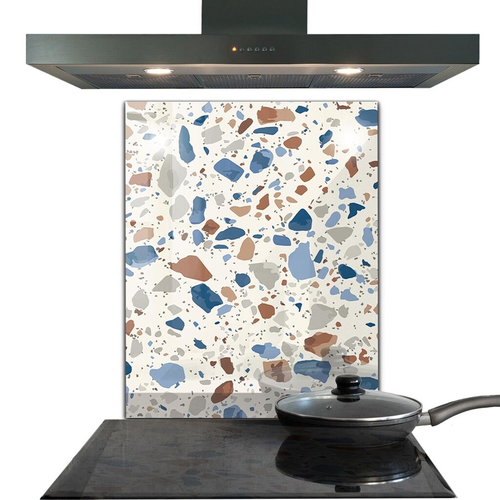 Klaasist seinaplaat pliidile, Terrazzo Terrazzo kivi, 60x80cm hind ja info | Köögimööbli tarvikud | kaup24.ee