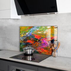Klaasist seinaplaat pliidile, Värviplahvatus, 80x60cm hind ja info | Köögimööbli tarvikud | kaup24.ee