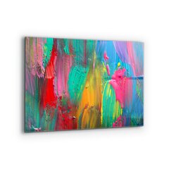 Klaasist seinaplaat pliidile, Värviline värvi tekstuur, 80x60cm цена и информация | Комплектующие для кухонной мебели | kaup24.ee