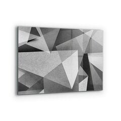 Klaasist seinaplaat pliidile, Hall geomeetriline abstraktsioon, 80x60cm цена и информация | Комплектующие для кухонной мебели | kaup24.ee