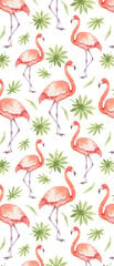 Sisemine ruloo, mis laseb valgust läbi, Flamingo ja lehed, 60x140 cm цена и информация | Рулонные шторы | kaup24.ee