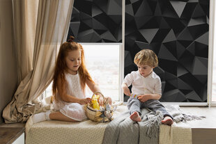 Sisemine ruloo, mis laseb valgust läbi, Must origami, 70x140 cm hind ja info | Rulood | kaup24.ee