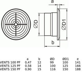 VENTS 125 PF vannitoaventilaator hind ja info | Vannitoa ventilaatorid | kaup24.ee