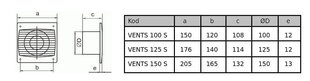 SILENTA 125 S VL vannitoaventilaator hind ja info | Vannitoa ventilaatorid | kaup24.ee