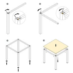 Emuca, квадратные ножки и каркас стола, 750x750 мм, черный цена и информация | Ножки для мебели | kaup24.ee