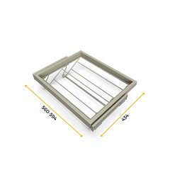 Modulaarne kingasahtel Emuca Hack, 60 cm, hall hind ja info | Kapid | kaup24.ee