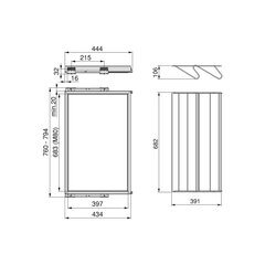 Modulaarne kingasahtel Emuca Hack, 80 cm, must hind ja info | Kapid | kaup24.ee