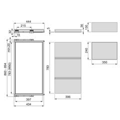 Modulaarne sahtel Emuca Hack, 90 cm, hall hind ja info | Kapid | kaup24.ee