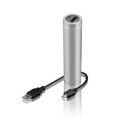 Forever PB010 Metal Tube Power Bank 2300mAh Универсальный внешний аккумулятор USB 5V 1A Порт + LED Фонарик Серебристый цена и информация | Зарядные устройства Power bank | kaup24.ee