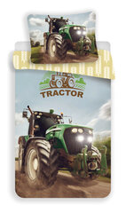 Laste voodipesukomplekt Tractor Green 140×200 cm, 2-osaline hind ja info | Beebide ja laste voodipesu | kaup24.ee