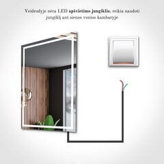 Peegel LED-valgustusega Vannituppa, Magamistuppa, Elutuppa - Seattle - 70 cm, 80 cm hind ja info | Vannitoa peeglid | kaup24.ee