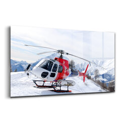 Karastatud klaasist pilt Helikopter lumehangel, 100x50 cm цена и информация | Картины, живопись | kaup24.ee