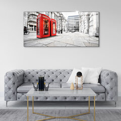 Karastatud klaasist pilt Punased telefoniputkad Londonis, 100x50 cm цена и информация | Картины, живопись | kaup24.ee