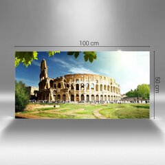 Karastatud klaasist pilt Rooma Colosseum, 100x50 cm цена и информация | Картины, живопись | kaup24.ee