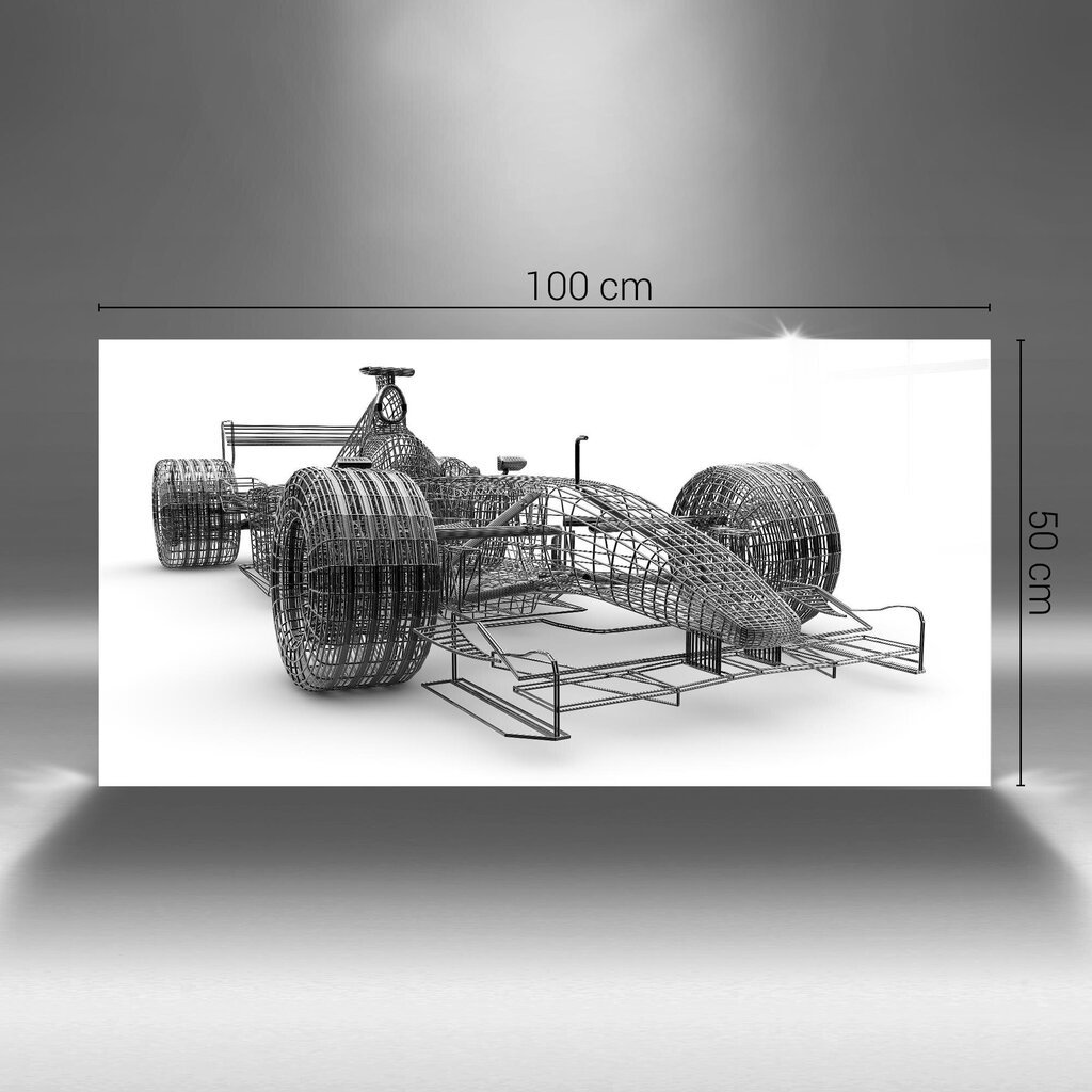 Karastatud klaasist pilt F1 auto tehniline disain, 100x50 cm hind ja info | Seinapildid | kaup24.ee