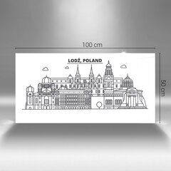 Łódźi arhitektuuri panoraam, 100x50 cm hind ja info | Seinapildid | kaup24.ee