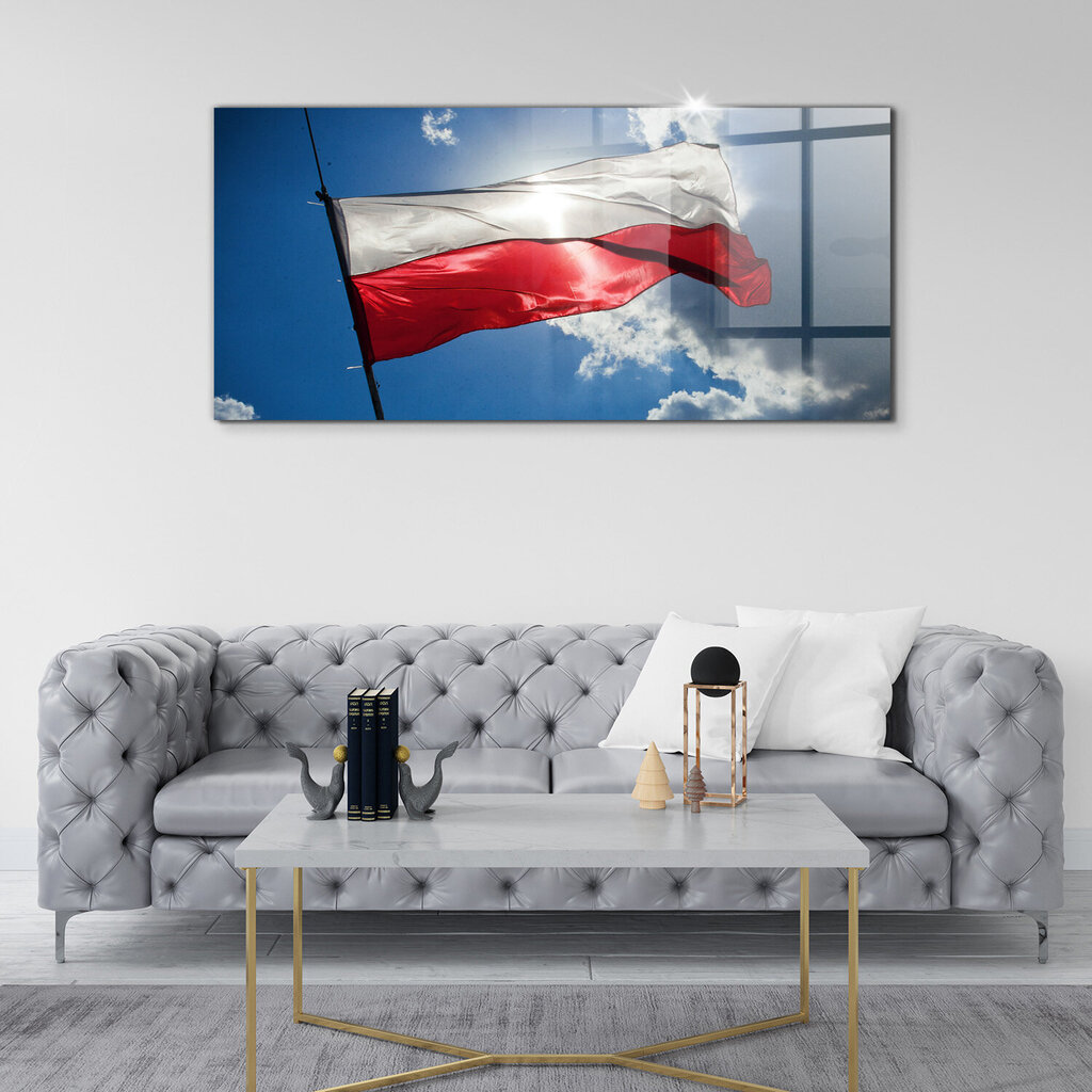 Poola lipp vastu taevast, 100x50 cm hind ja info | Seinapildid | kaup24.ee
