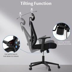 Ergonoomiline kontoritool Costway, must hind ja info | Kontoritoolid | kaup24.ee