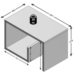 FMD diivanilaud kaks ühes, 59,1 x 35,8 x 37,8 cm, valge hind ja info | Diivanilauad | kaup24.ee