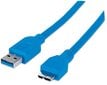 Andmeedastuskaabel TECHLITE A male - Micro-B male USB 3.0 hind ja info | Kaablid ja juhtmed | kaup24.ee