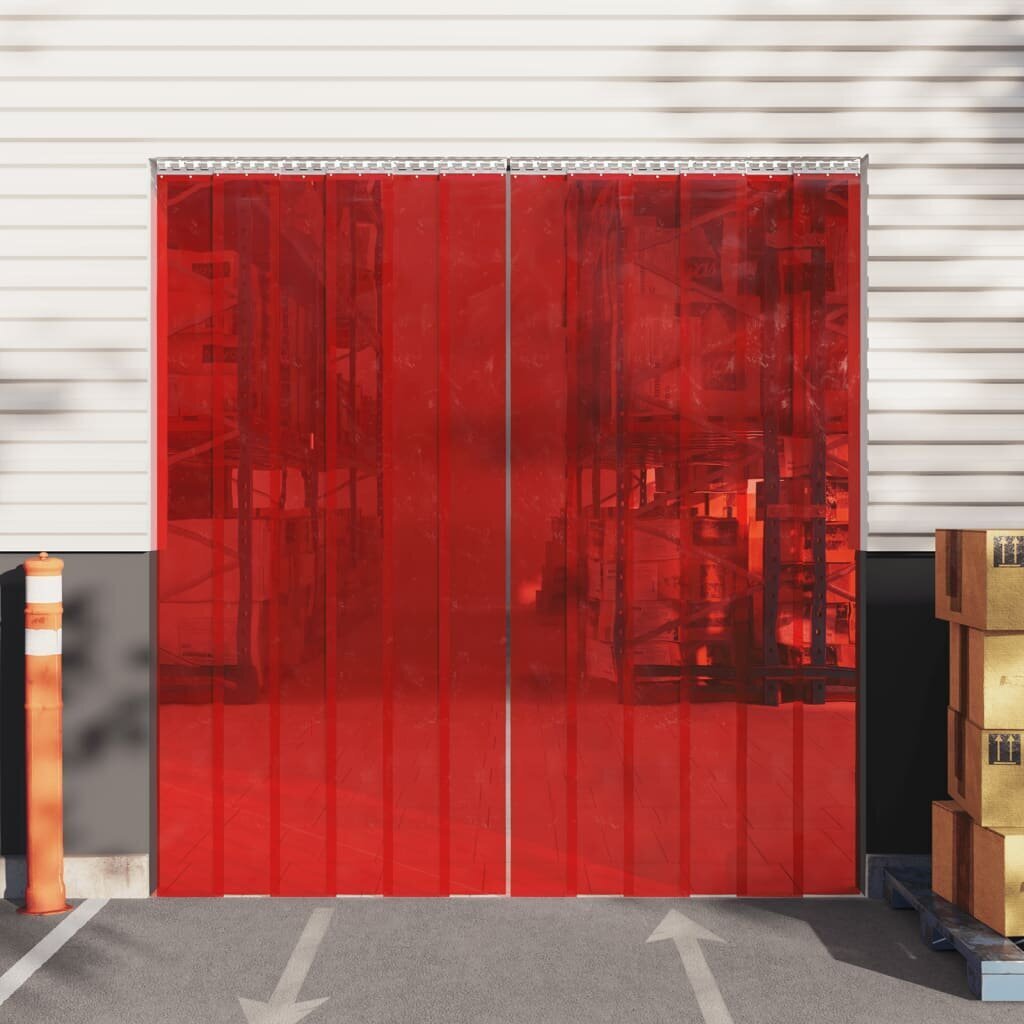 vidaXL uksekardin, punane, 200 mm x 1,6 mm 50 m, PVC hind ja info | Ukse hinged, tarvikud | kaup24.ee