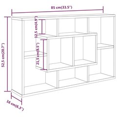 vidaXL seinariiul, must, 85 x 16 x 52,5 cm, tehispuit hind ja info | Riiulid | kaup24.ee