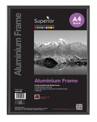 photo frame 21 x 30 cm A4 11 mm aluminium/glass black - hind ja info | Pildiraamid | kaup24.ee