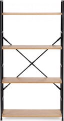 Modernhome Modern wide wooden bookcase with 4 shelves LOFT цена и информация | Полки | kaup24.ee