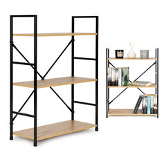 Modernhome Bookcase, wooden, metal frame, wide LOFT, 3 shelves hind ja info | Riiulid | kaup24.ee