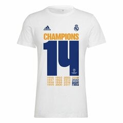 Meeste Lühikeste Varrukatega Jalgpalli Särk Adidas Real Madrid Champions 2022 hind ja info | Meeste spordiriided | kaup24.ee