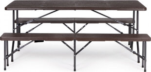 Modernhome Catering table 180cm + 2 benches banquet set hind ja info | Aiamööbli komplektid | kaup24.ee