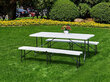 Modernhome Catering table 180cm + 2 benches white banquet set hind ja info | Aiamööbli komplektid | kaup24.ee