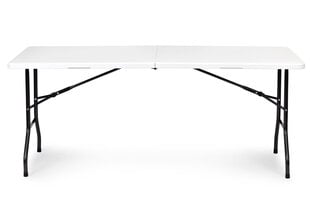 Modernhome Catering table 180cm + 2 benches white banquet set hind ja info | Aiamööbli komplektid | kaup24.ee