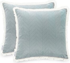 Ameliahome CUS/AH/VELVET/CLEAR/BOTTLEGREEN/FRINGE/45X45*2 hind ja info | Dekoratiivpadjad ja padjakatted | kaup24.ee