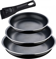 Bergner Set of pans Bergner Click & Cook Black Aluminium (3 Pieces) hind ja info | Pannid | kaup24.ee