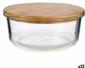 Vivalto Round Lunch Box with Lid Bamboo 17 x 7 x 17 cm (12 Units) hind ja info | Toidu säilitusnõud | kaup24.ee