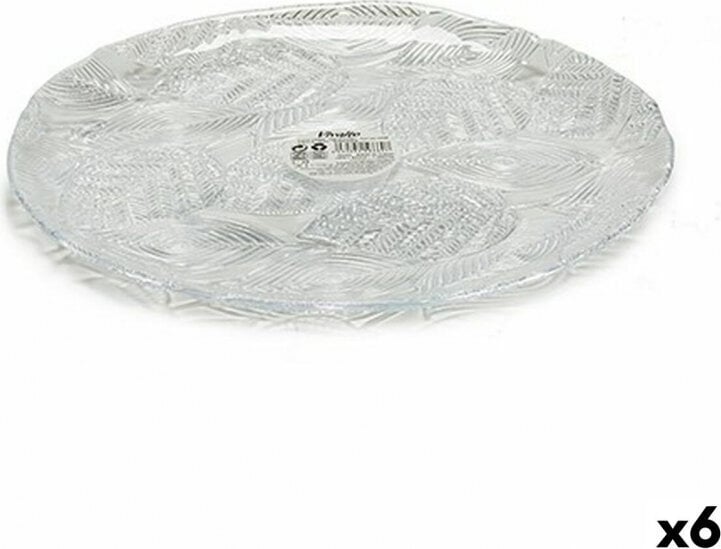 Vivalto Flat Plate Tirolo Transparent Glass 27,5 x 1,7 x 27,5 cm (6 Units) hind ja info | Lauanõud ja kööginõud | kaup24.ee