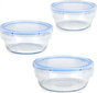 Vivalto Set of lunch boxes Circular Blue Transparent Glass (8 Units) цена и информация | Toidu säilitusnõud | kaup24.ee