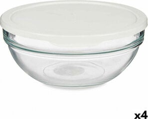 Pasabahce Round Lunch Box with Lid Chefs White 1,135 L 17,2 x 7,6 x 17,2 cm (4 Units) hind ja info | Toidu säilitusnõud | kaup24.ee