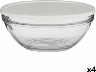 Pasabahce Round Lunch Box with Lid Chefs White 2,5 L 23,7 x 10,1 x 23,7 cm (4 Units) hind ja info | Toidu säilitusnõud | kaup24.ee