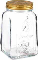 Pasabahce Jar Homemade Transparent Golden Metal Glass 1 L 9,8 x 17 x 9,8 cm (12 Units) hind ja info | Toidu säilitusnõud | kaup24.ee