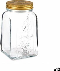 Pasabahce Jar Homemade Transparent Golden Metal Glass 1 L 9,8 x 17 x 9,8 cm (12 Units) цена и информация | Посуда для хранения еды | kaup24.ee