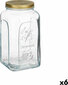 Pasabahce Jar Homemade Transparent Golden Metal Glass 3 L 13 x 25 x 13 cm (6 Units) цена и информация | Toidu säilitusnõud | kaup24.ee