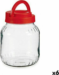 Vivalto Jar Lid with handle Red 1,7 L 13,5 x 17,5 x 13,5 cm (6 Units) hind ja info | Toidu säilitusnõud | kaup24.ee