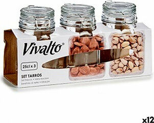 Vivalto Tubs Hermetically sealed Transparent Rubber Metal 250 ml (12 Units) hind ja info | Toidu säilitusnõud | kaup24.ee